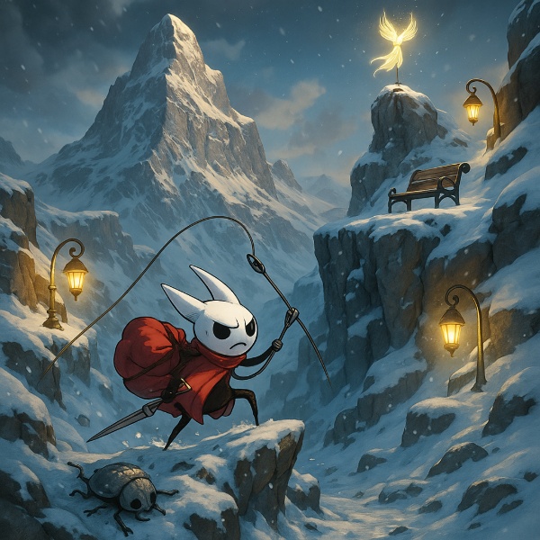 Обложка Hollow Knight: Silksong - как открыть двойной прыжок: гайд по Плащу из пуха фейронов и восхождению на Гору Фэй
