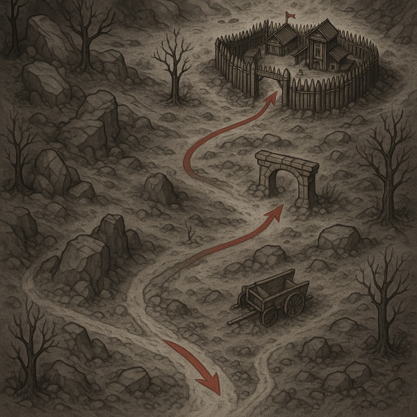 Обложка Of Ash and Steel: как попасть в штаб Вольных Охотников - два маршрута с ориентирами