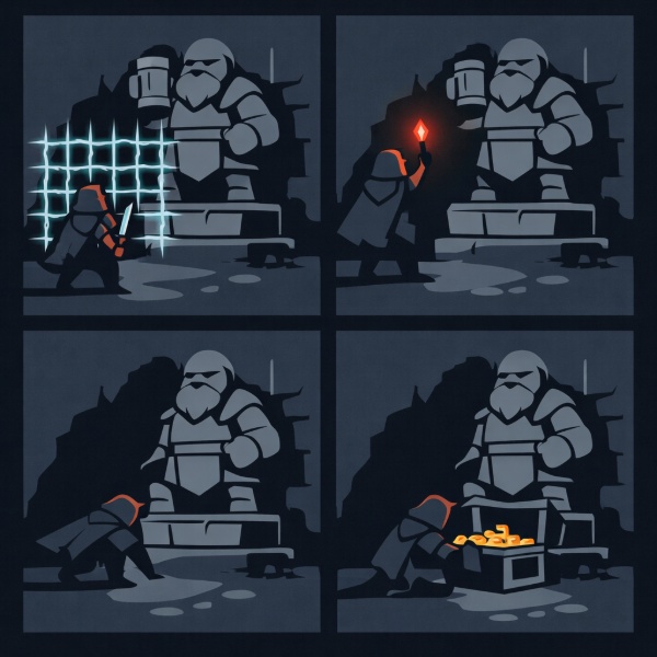 Обложка Of Ash and Steel: как пройти через магическую решётку у статуи с кружкой и забрать лут в стартовой локации