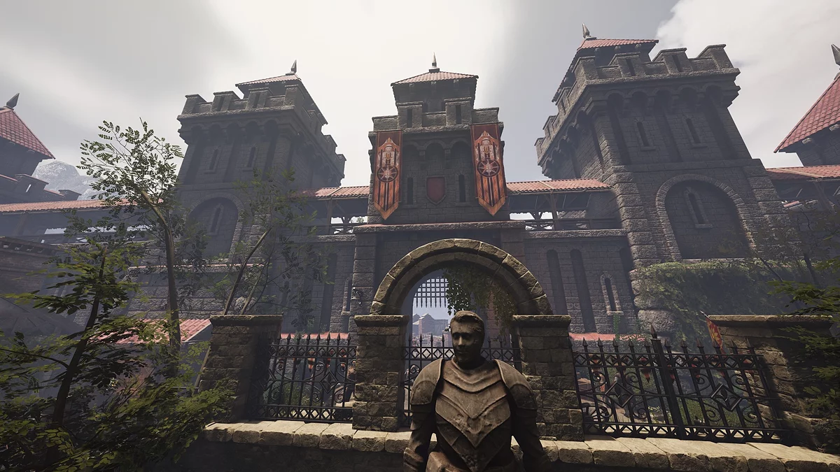 Лестница на таможне и тропа к поселению