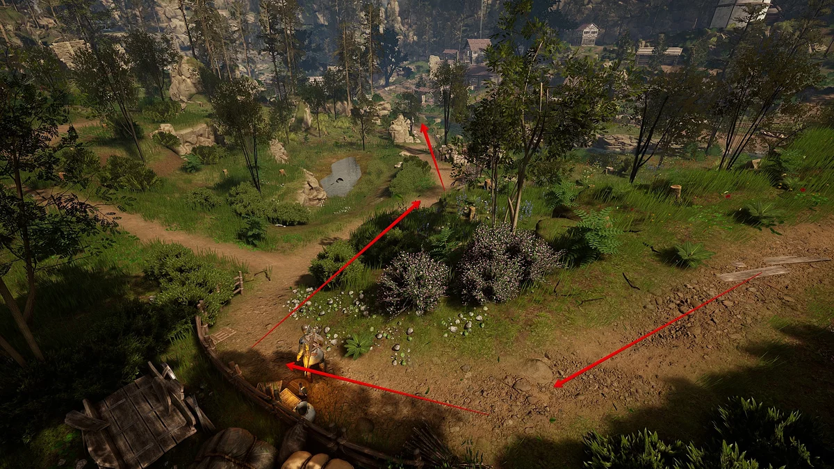 Развилка у телеги, поворот направо