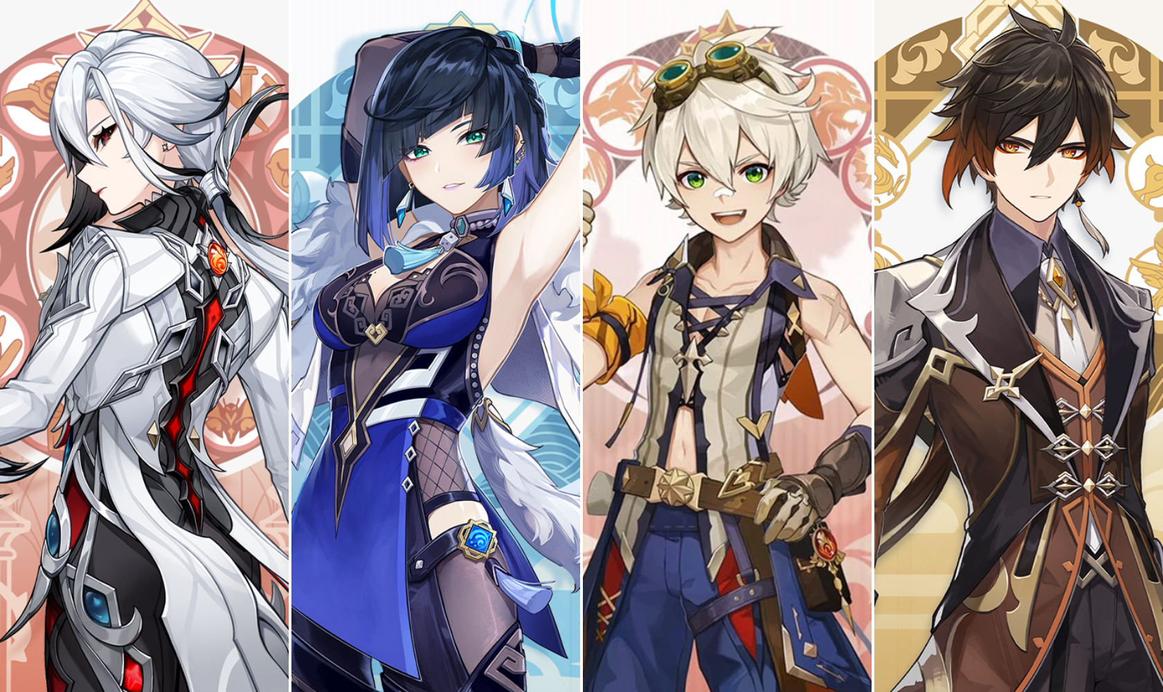 Команда Арлекино с Е Лань, Беннетом и Чжун Ли для реакции Пар в Genshin Impact