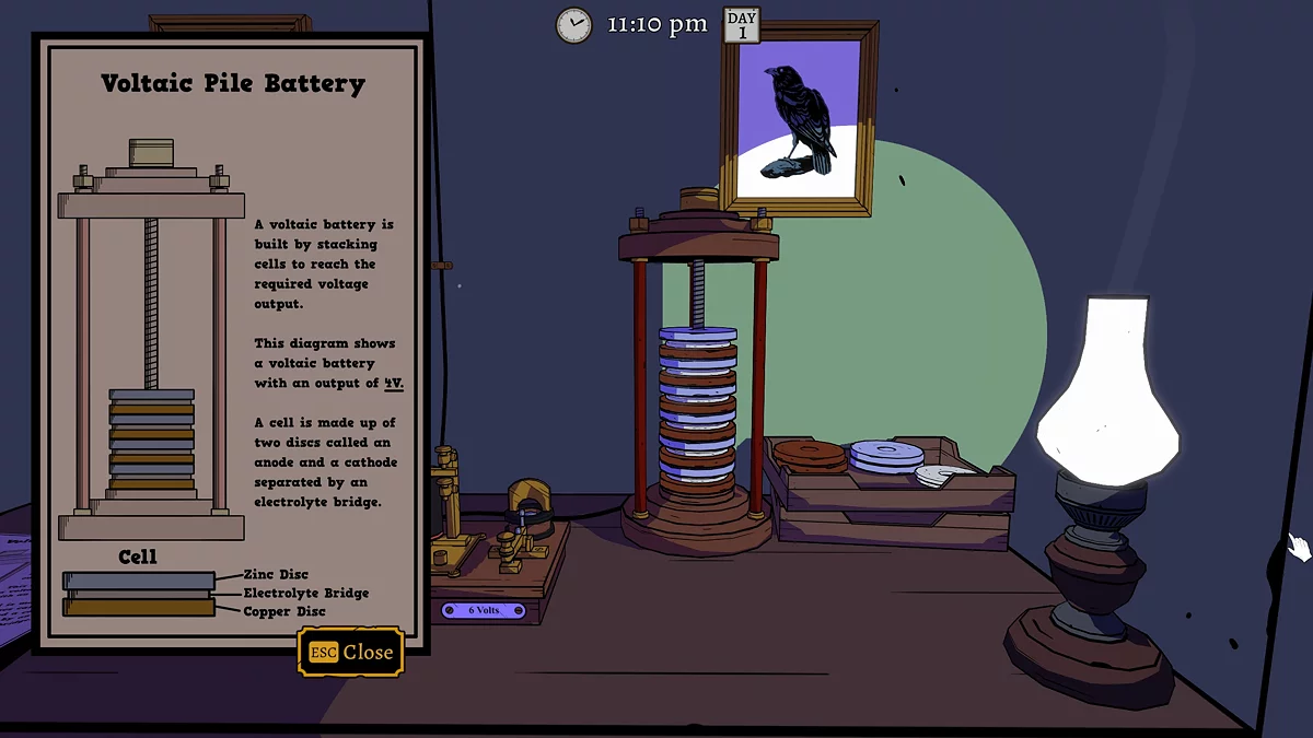 Головоломка с телеграфом и установкой дисков батареи