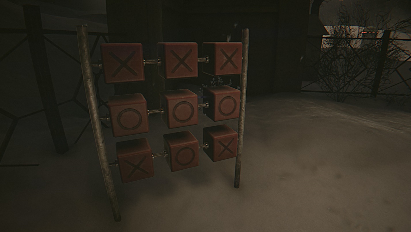 Детская площадка с красными кубиками для игры в крестики-нолики