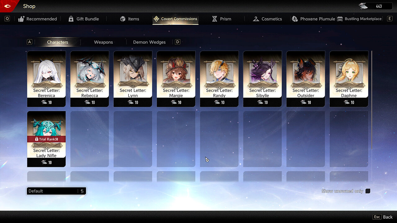 Раздел Prism Exchange и покупка секретных писем в Covert Commissions