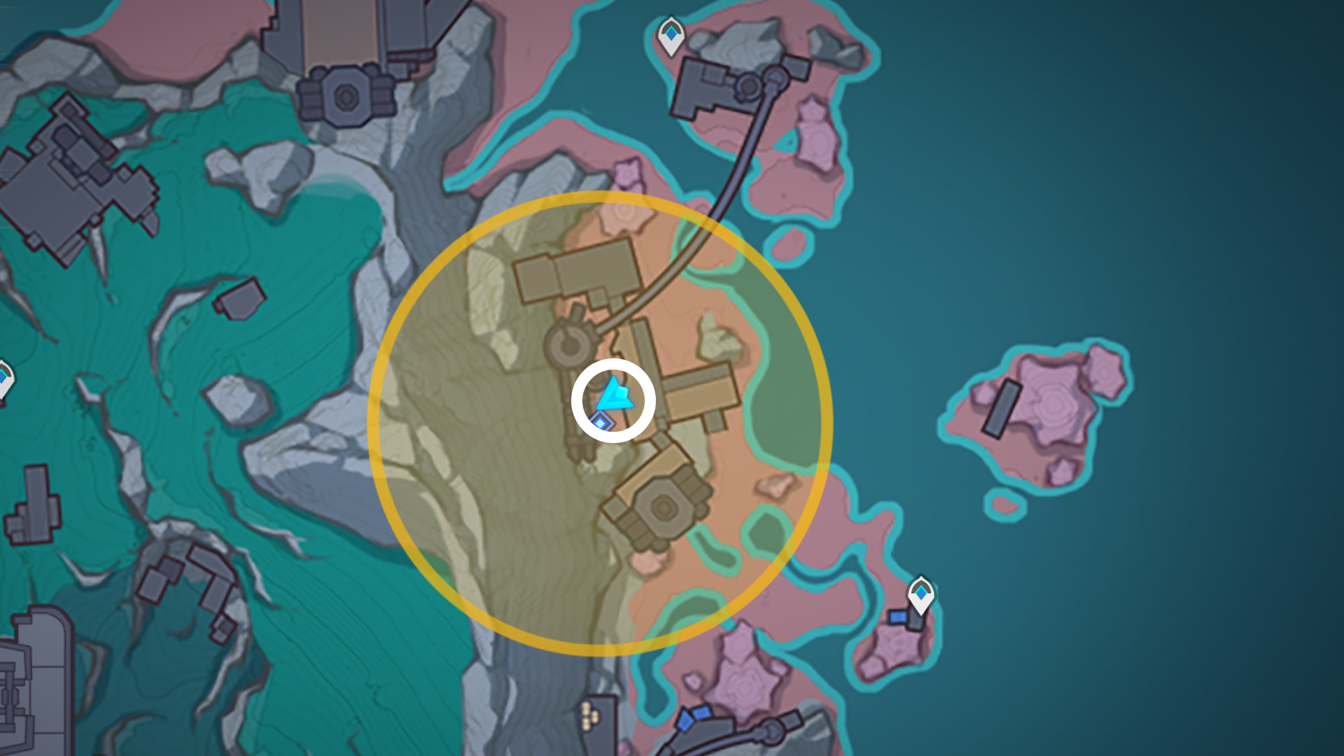 Направление к подсвеченной зоне на северо-западе