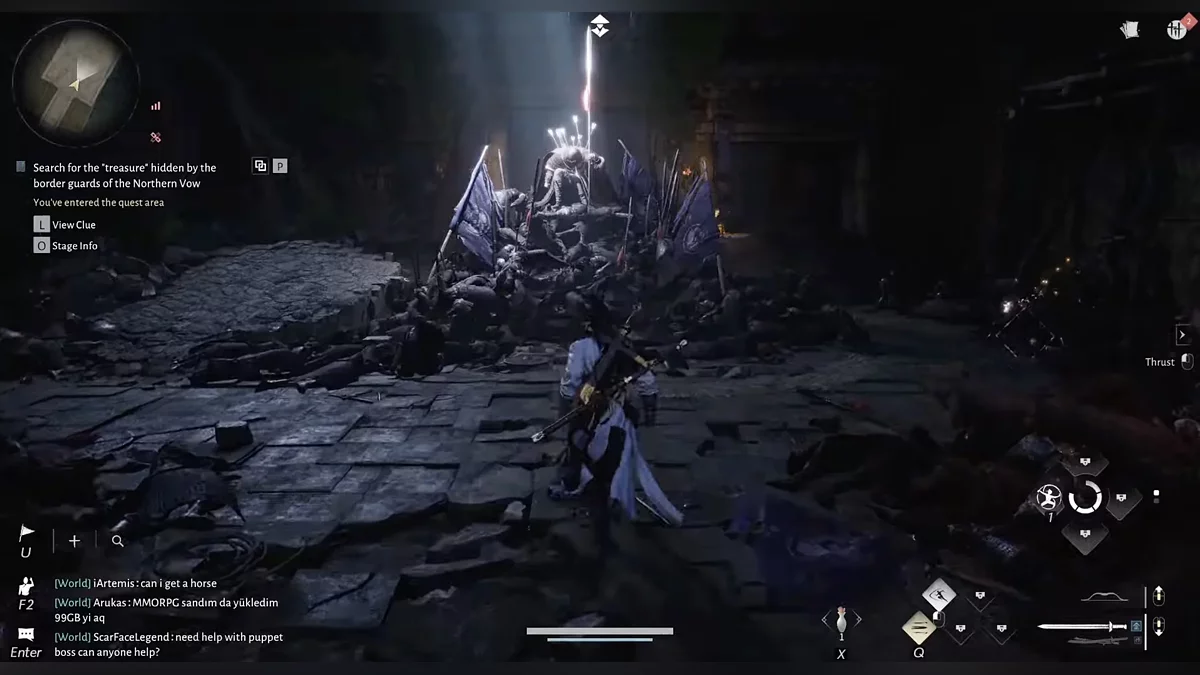 Финальная статуя с телами павших воинов у подножия