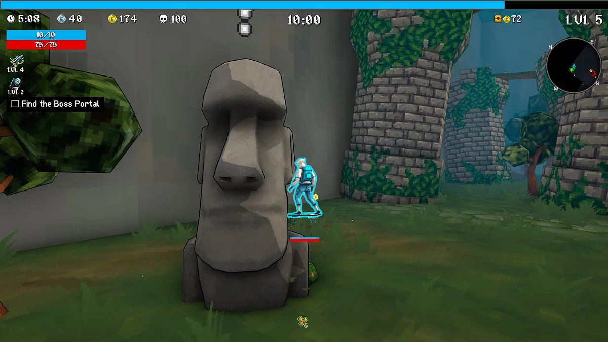 Мегалитическая статуя Моаи в MegaBonk