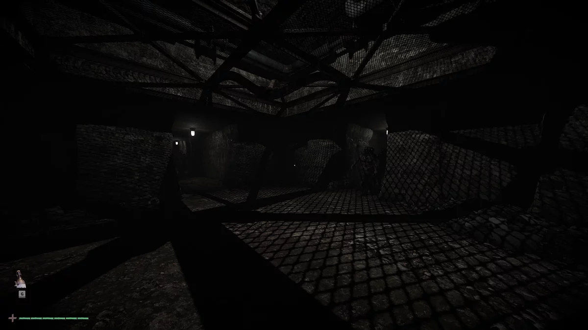 Развилка с гулями в открытом помещении