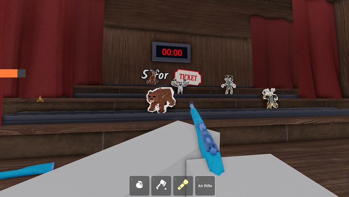 Мини-игра с воздушной винтовкой и движущимися мишенями