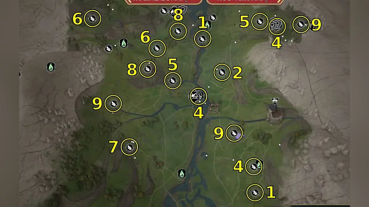 Карта испытаний Мерлина в Долине Хогвартс