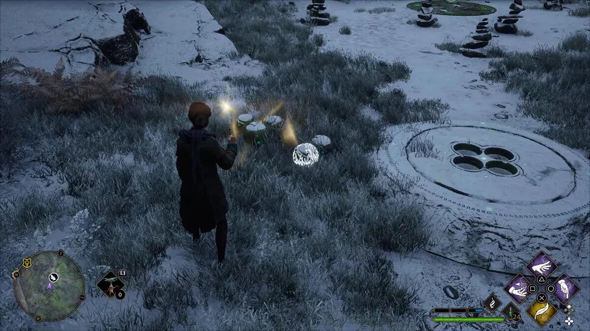 Каменная плита с гнездами для небольших шаров