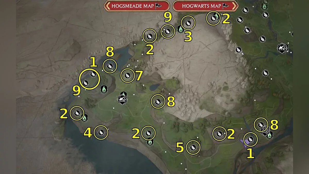 Карта испытаний Мерлина в регионе Фелдкрофт