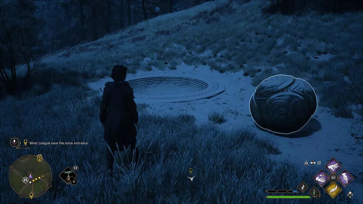 Крупный каменный шар для испытания Мерлина