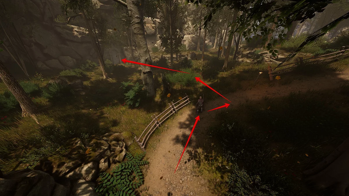 Статуя с кружкой за магической железной решёткой