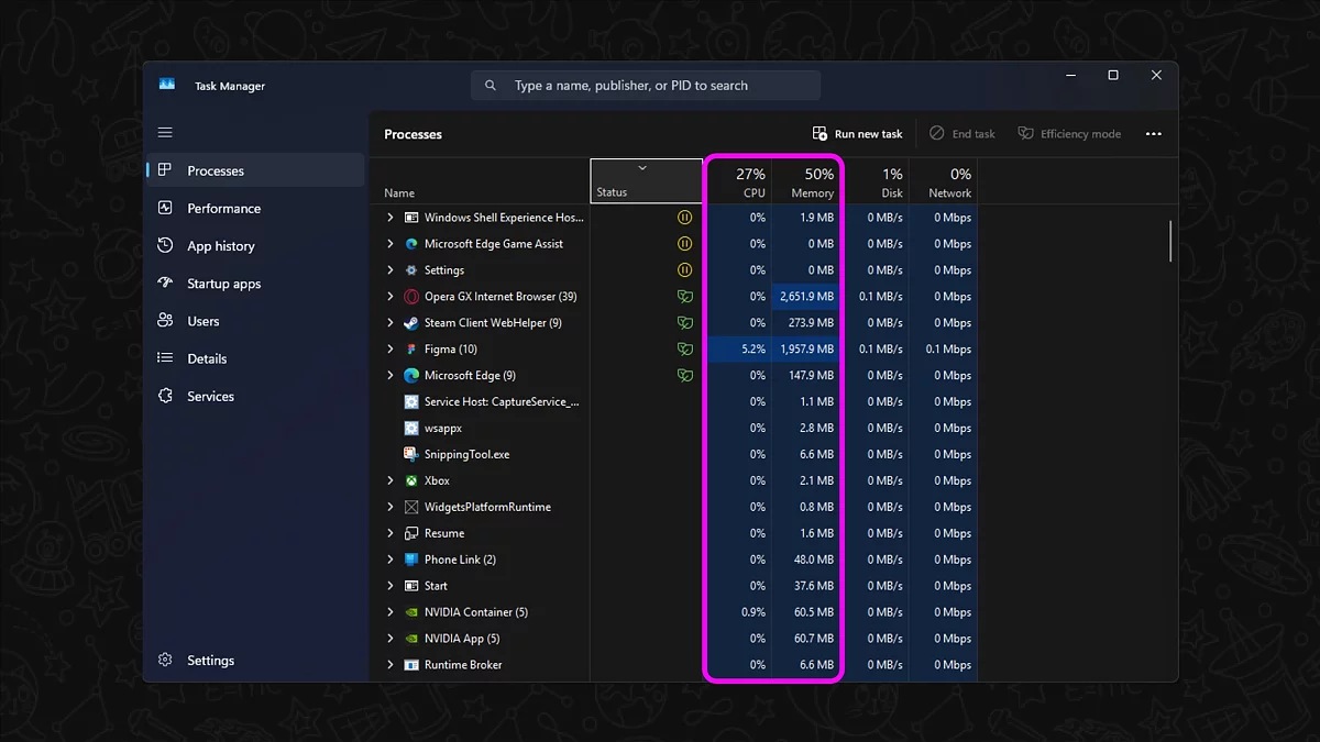 Диспетчер задач Windows с высокой загрузкой процессора от майнера