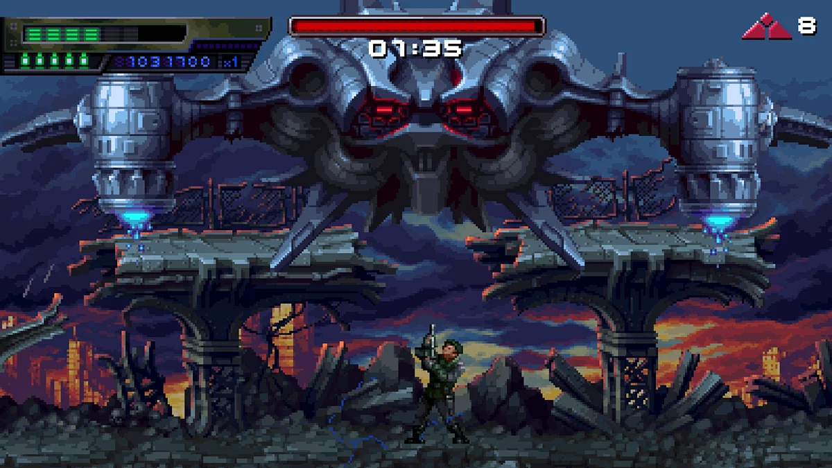 Босс тяжелый бомбардировщик летит над ареной