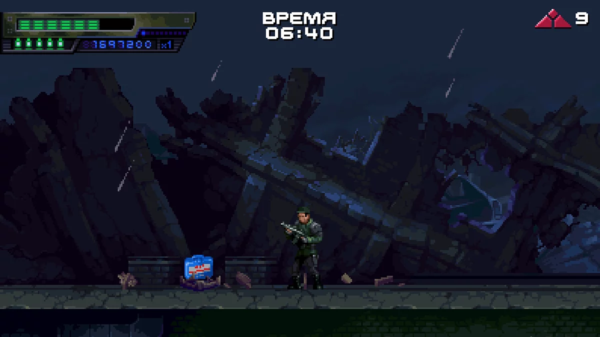 Полицейская машина и терминатор в жилетке