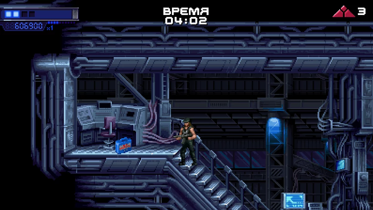 Комната со стрелками и потолочной турелью