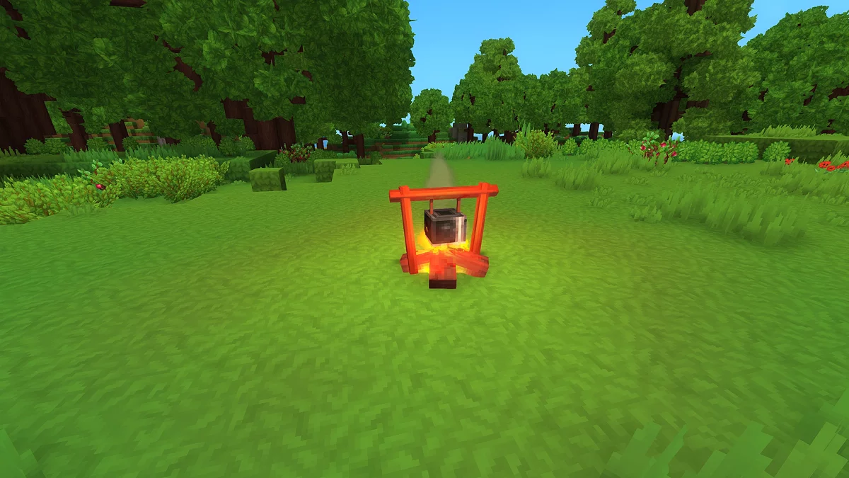 Костёр для приготовления пищи и переработки древесины в уголь