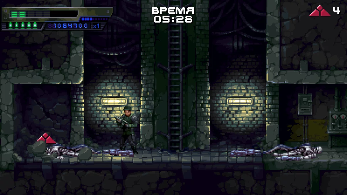 Хлипкая стена слева с эмблемой продолжения