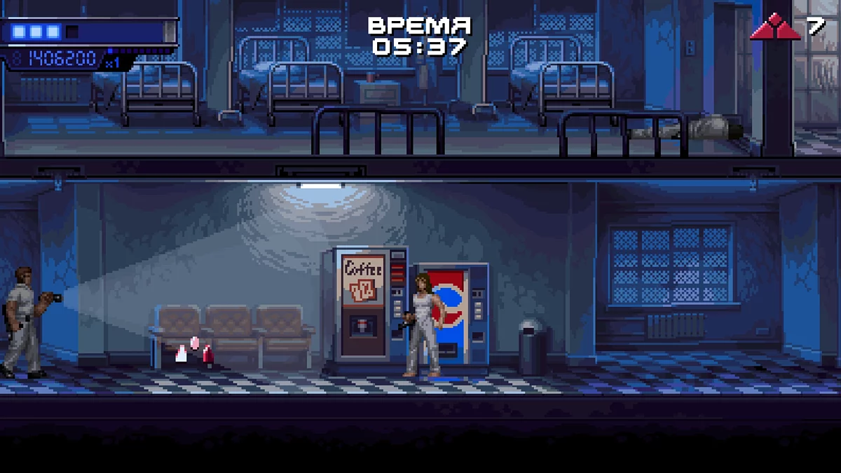 Кофейный автомат с эмблемой на первом этаже больницы Пескадеро