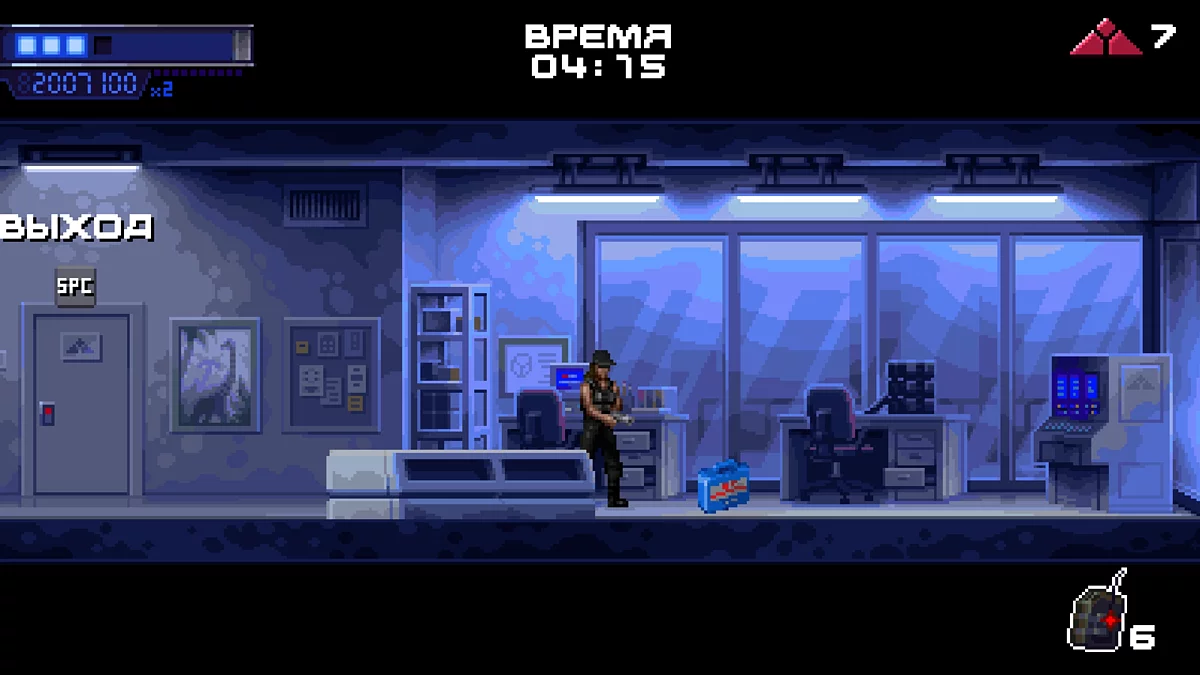 Терминал с эмблемой на третьем этаже штаба Кибердайн