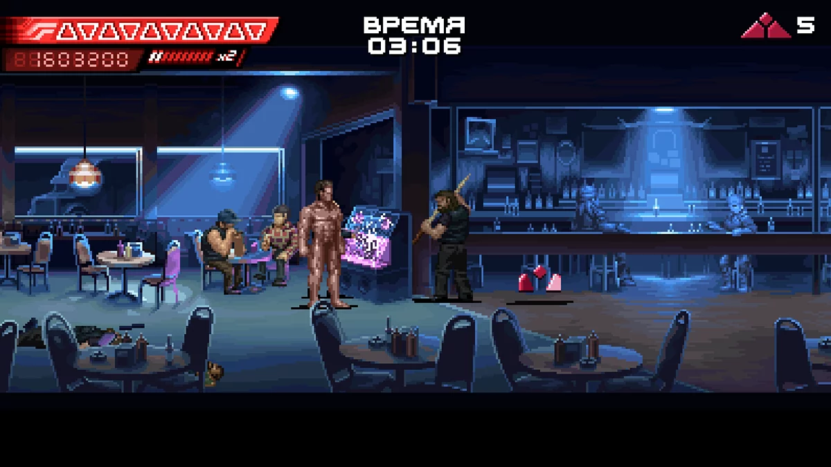 Мужчина с желтыми волосами у проигрывателя с эмблемой