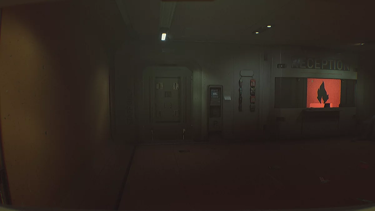 Коридор с каютами ведущий к оранжевой зоне