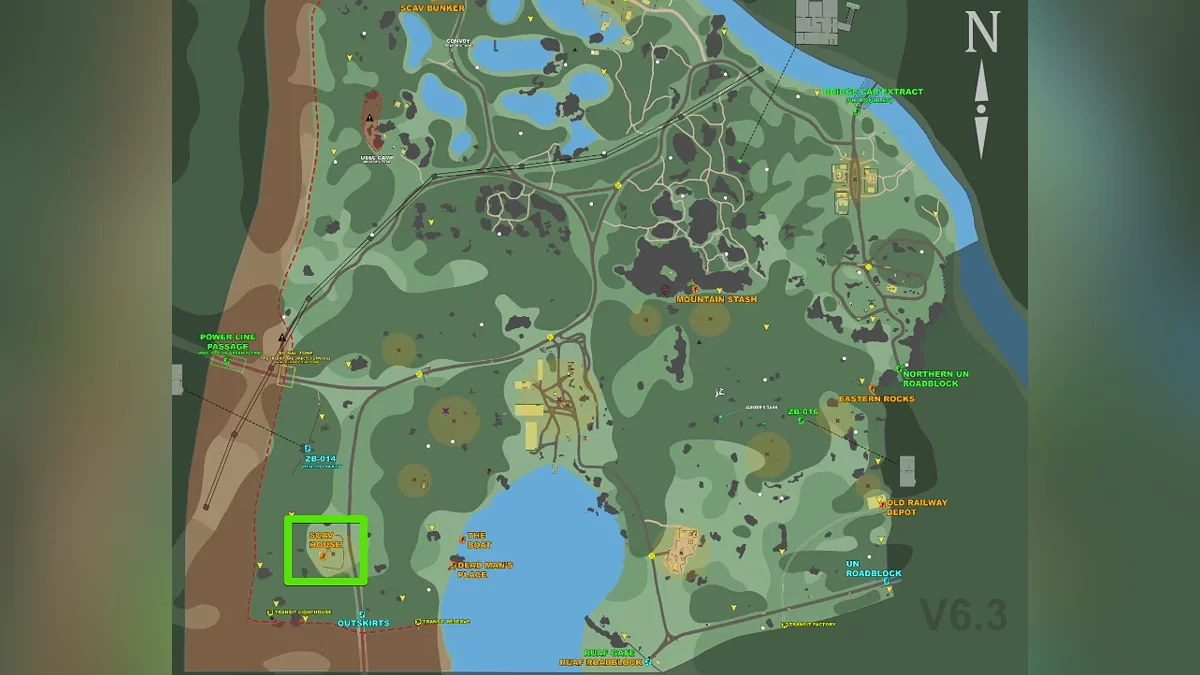 Карта локации Лес с отметкой домика Диких на Окраинах для квеста