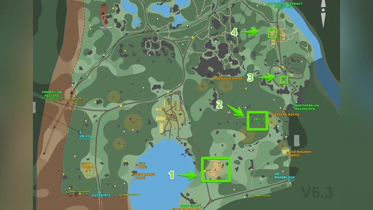 Карта маршрута от лагеря МЧС до деревни Диких на локации Лес