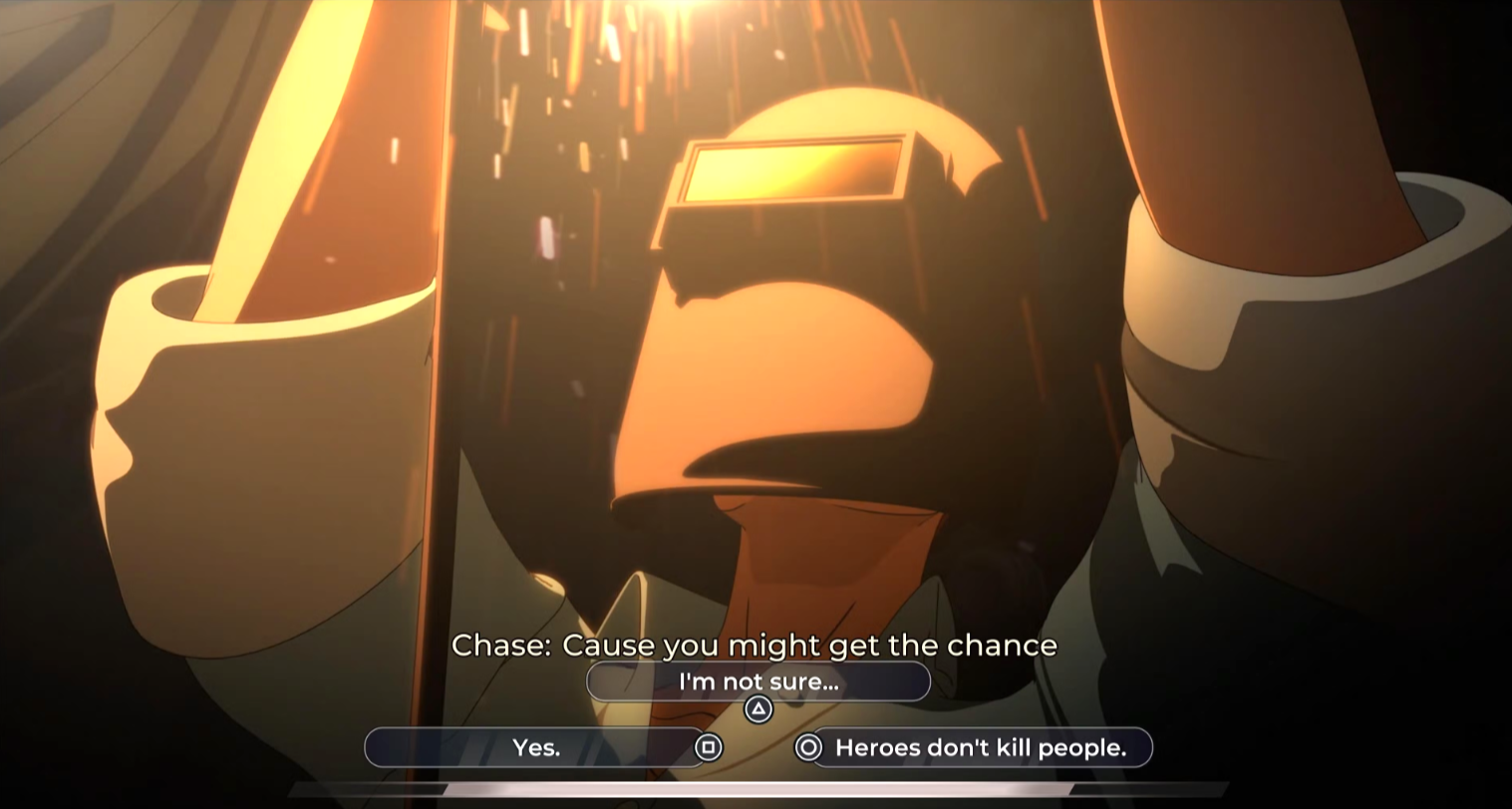 Разговор Роберта с Чейзом о костюме Мехамена и моральном выборе в Dispatch