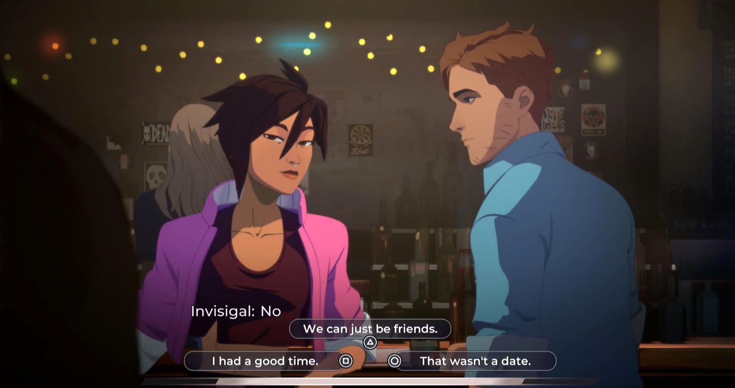 Призма и Малевола обсуждают личность Роберта в баре в пятом эпизоде Dispatch