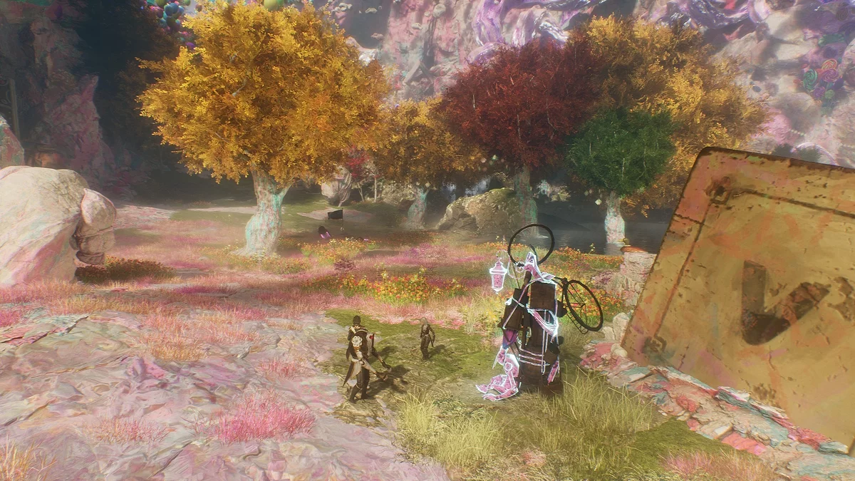 Торговец возле флага Путь грёз с конфеткой и пиктосами