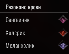 Схема типов Резонансной крови и их характеристик