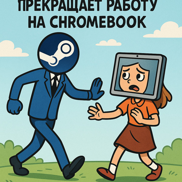 Обложка Steam прекращает работу на Chromebook