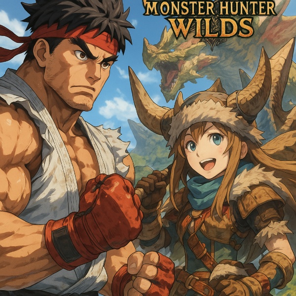 Обложка Сотрудничество Street Fighter 6 и Monster Hunter Wilds