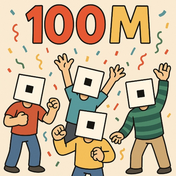 Обложка Roblox достигла рекорда в 100 миллионов активных пользователей