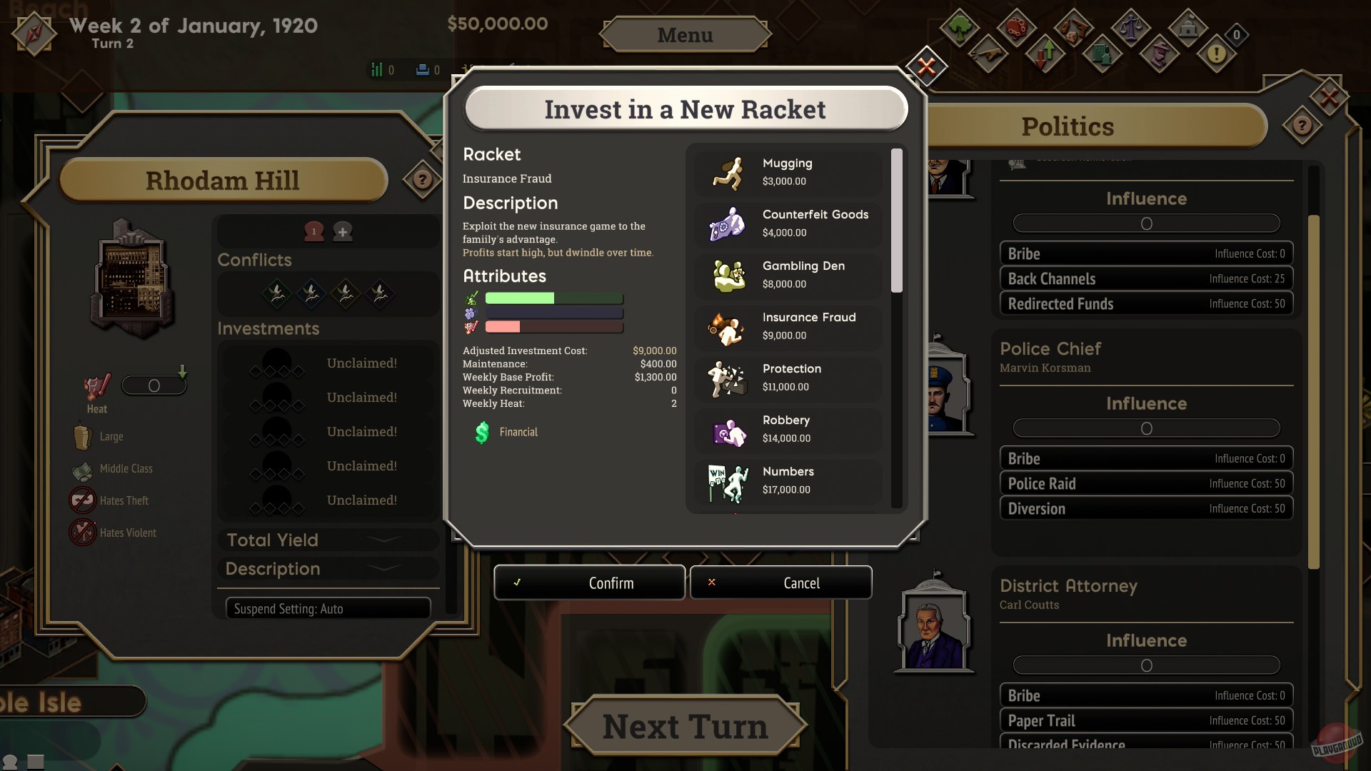 Скриншот из игры The Commission 1920: Organized Crime Grand Strategy - 5