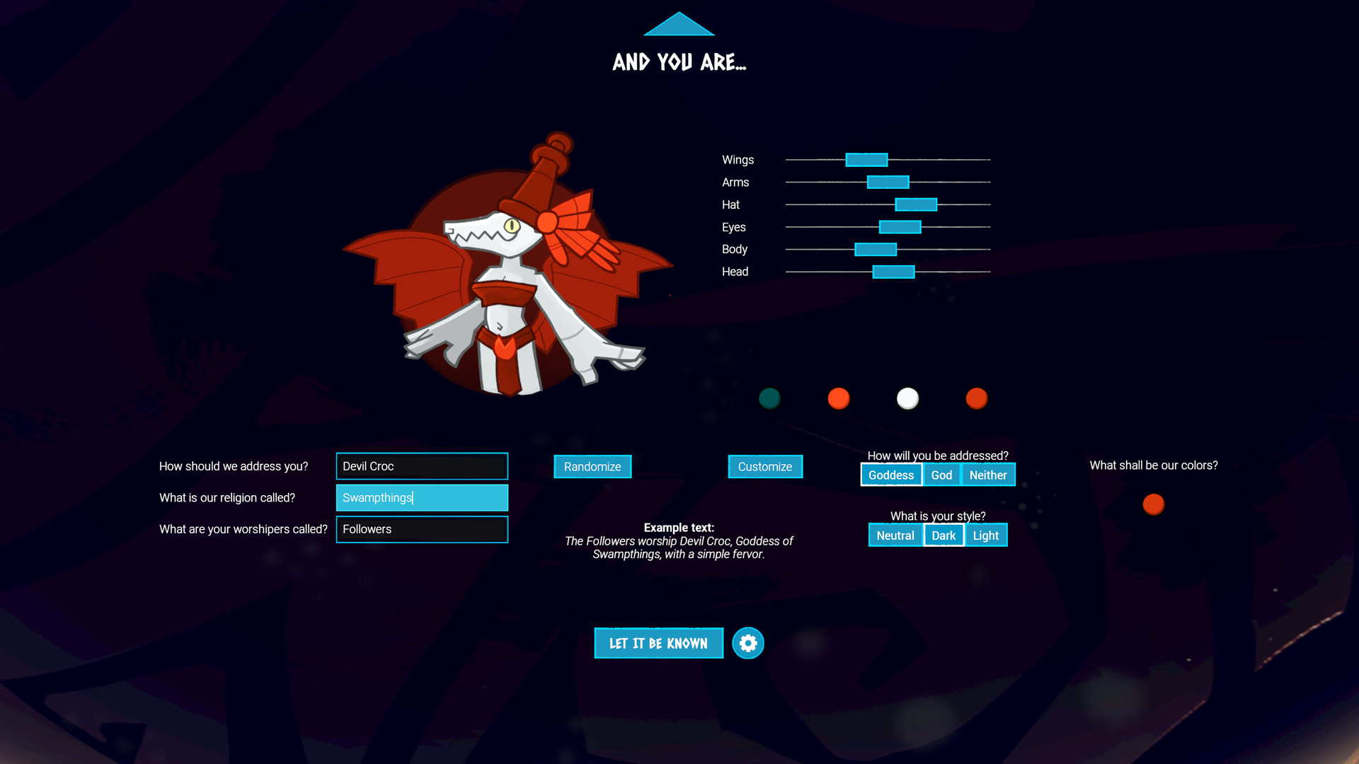 Скриншот из игры Godhood - 2