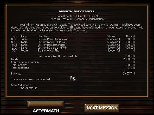 Скриншот из игры MechWarrior 2: Mercenaries - 15
