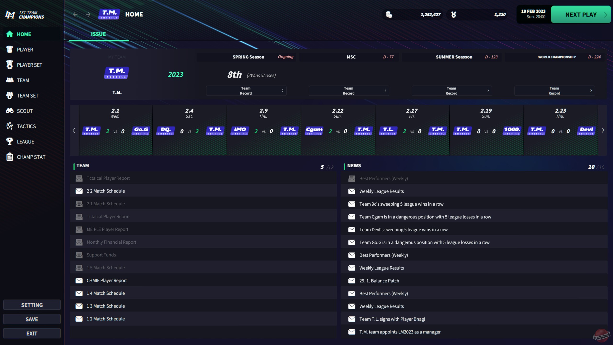 Скриншот из игры League Manager 2023 - 11