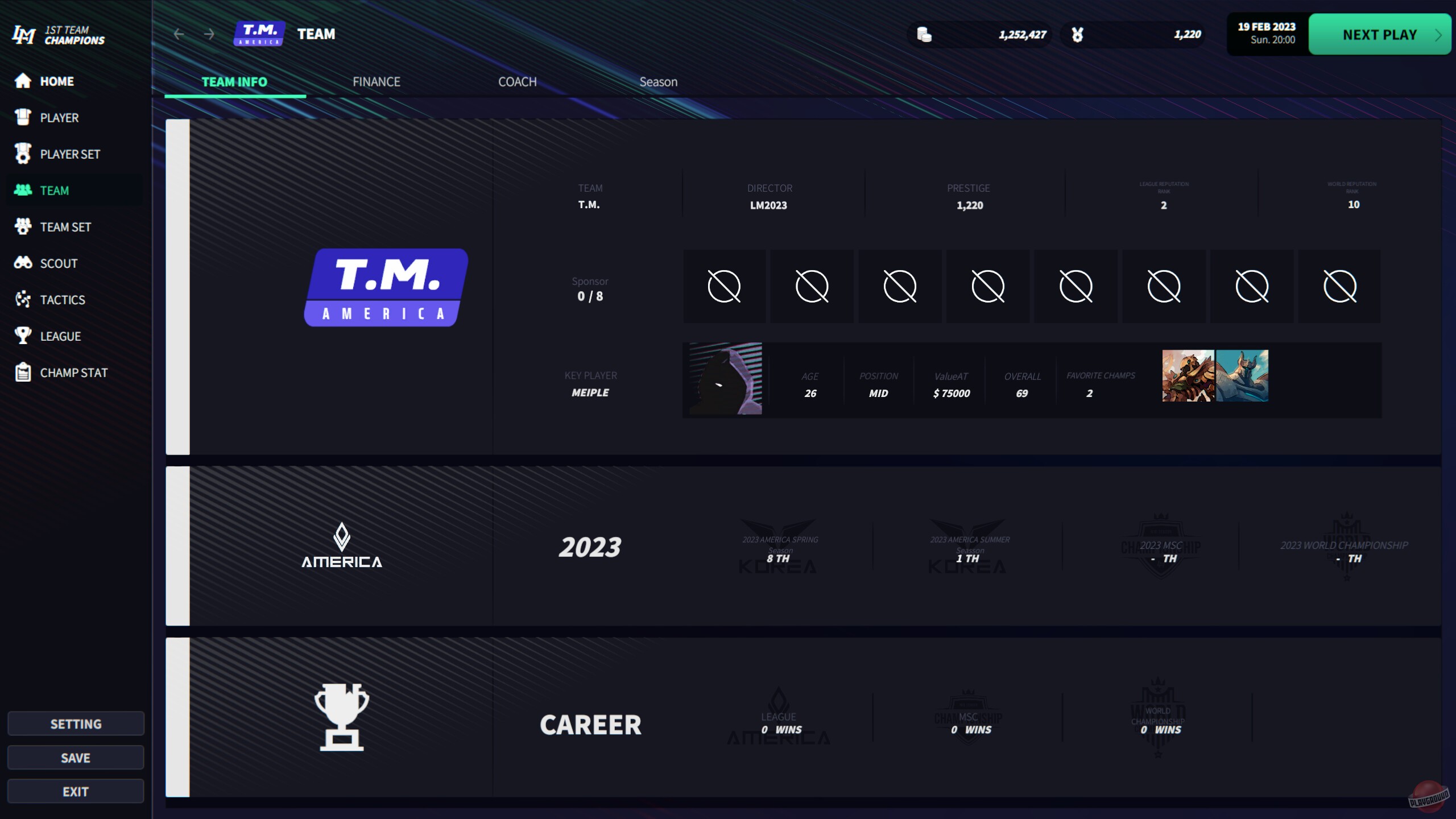 Скриншот из игры League Manager 2023 - 19