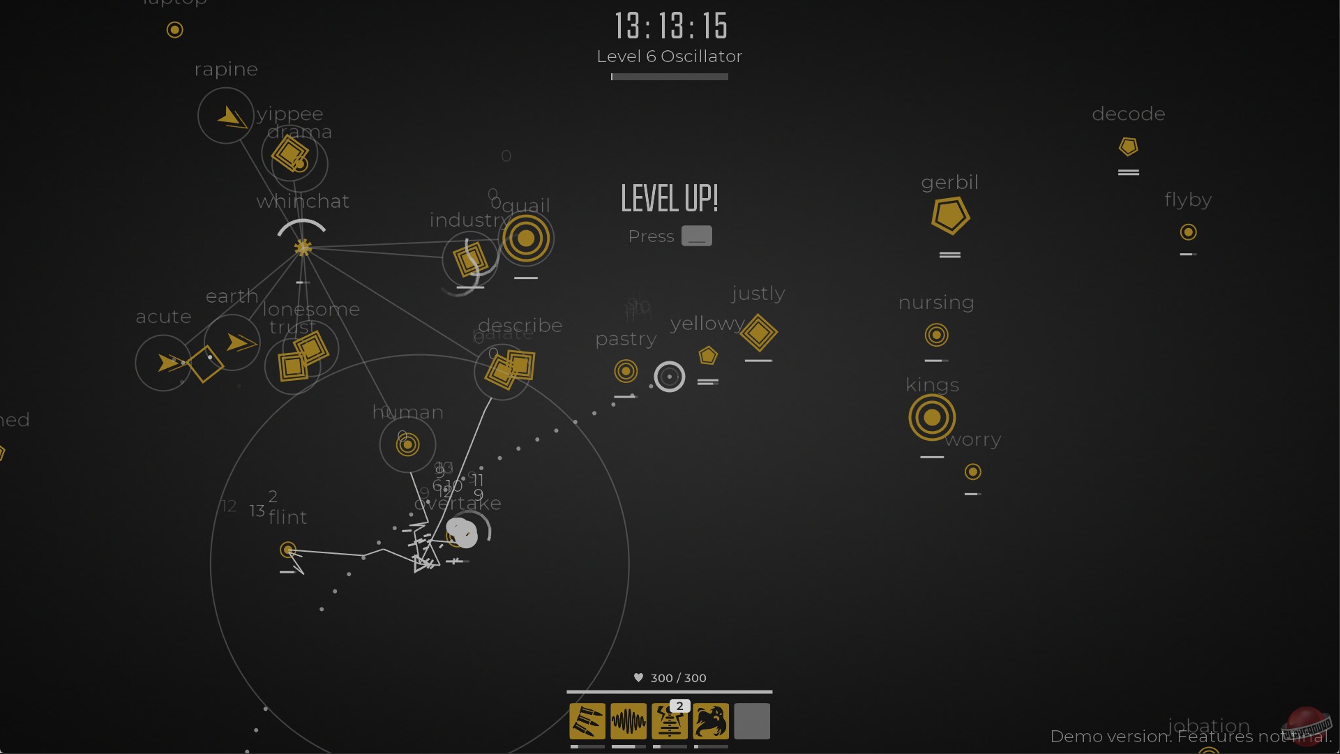 Скриншот из игры Glyphica: Typing Survival - 1