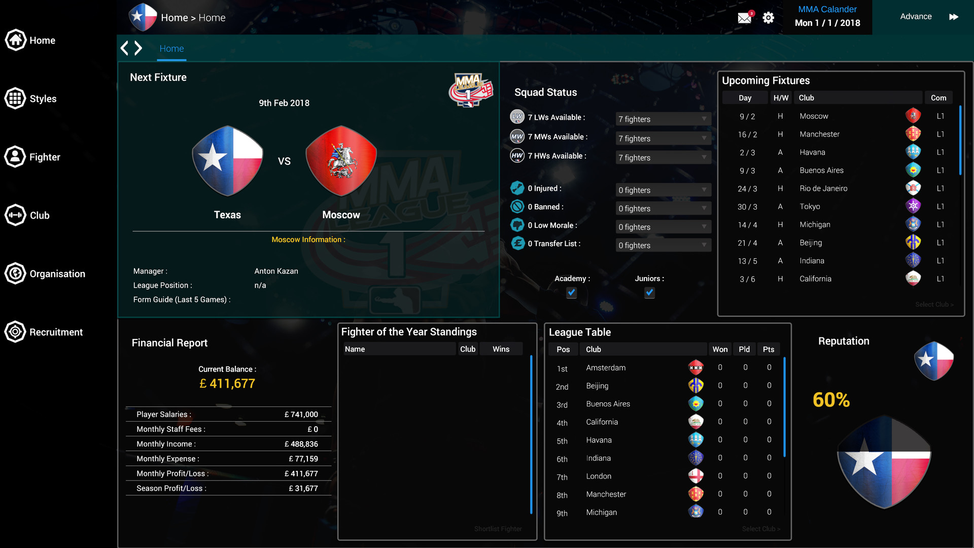 Скриншот из игры MMA Team Manager - 17