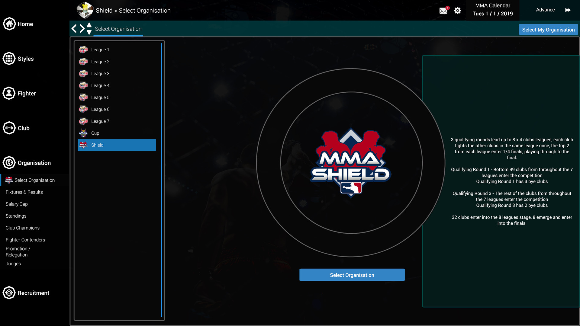 Скриншот из игры MMA Team Manager - 5