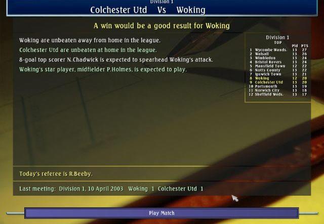 Скриншот из игры Alex Ferguson's Player Manager 2003 - 1