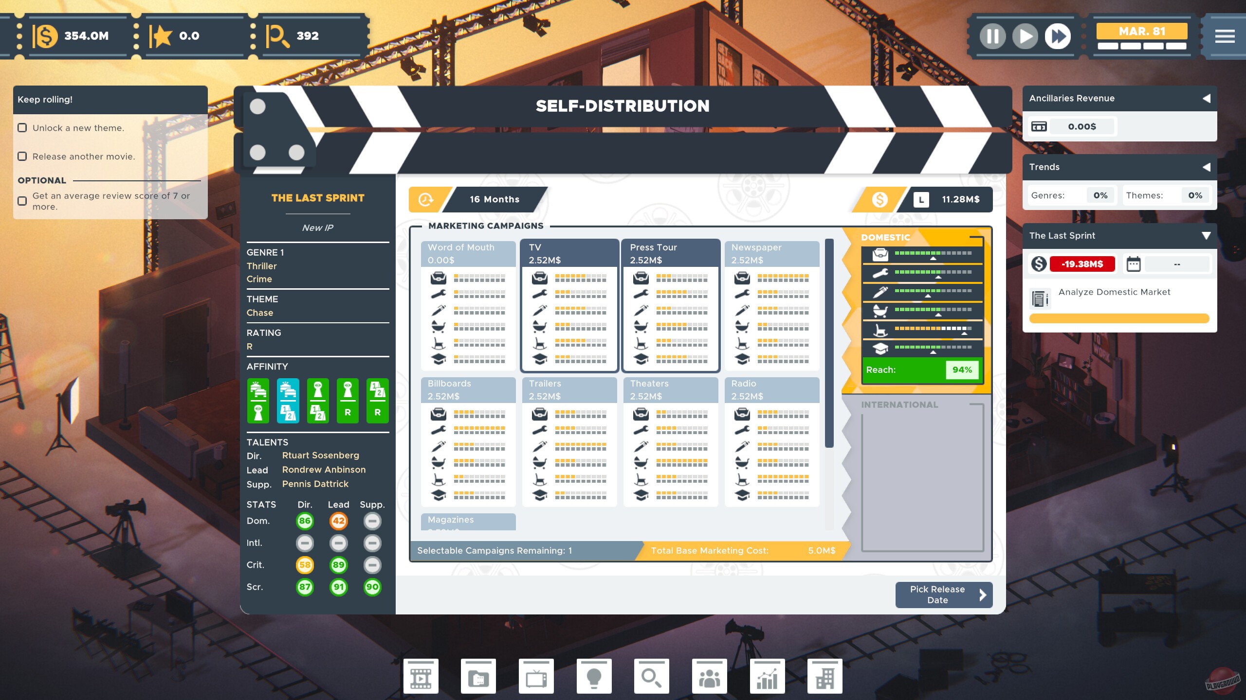 Скриншот из игры The Executive - Movie Industry Tycoon - 1