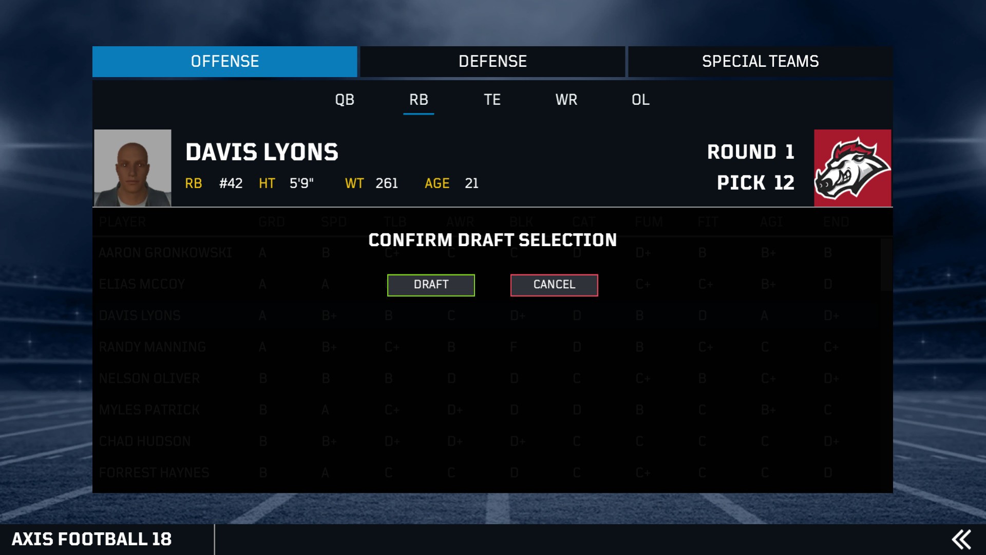 Скриншот из игры Axis Football 2018 - 61