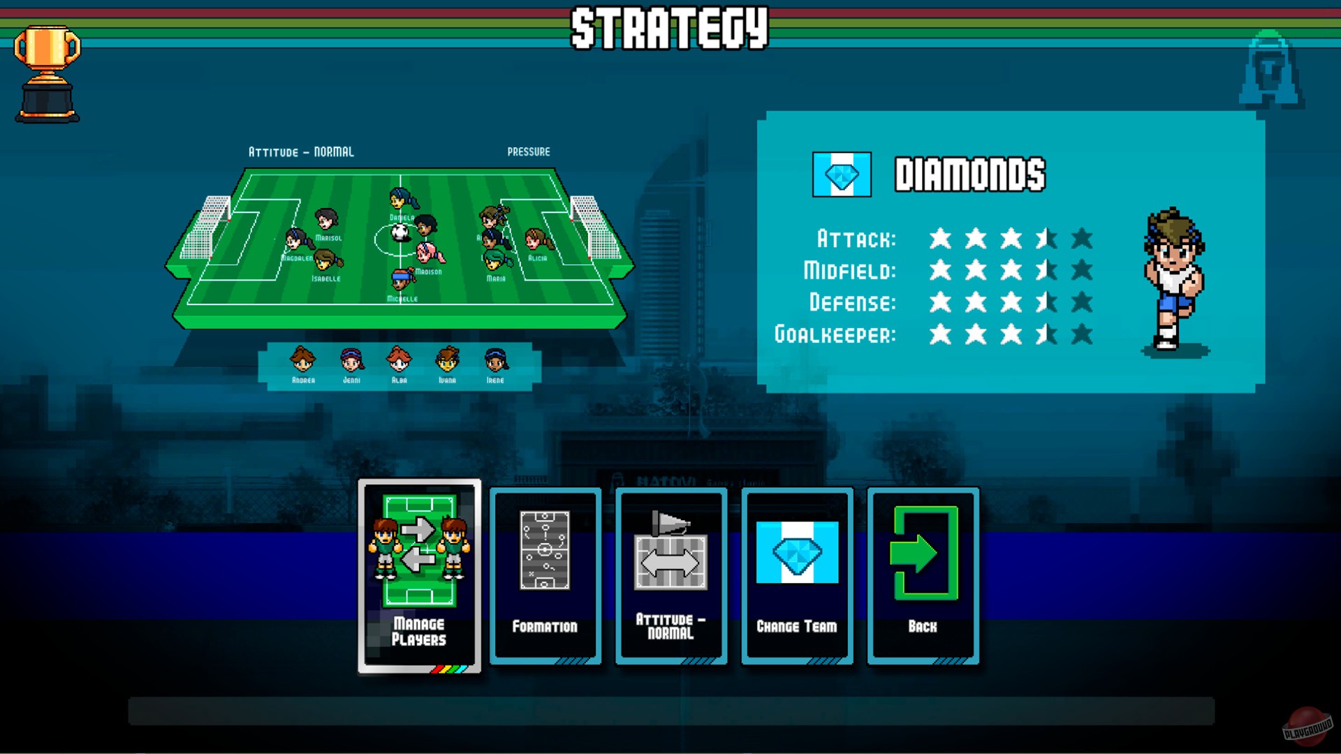 Скриншот из игры Pixel Cup Soccer 17 - 21